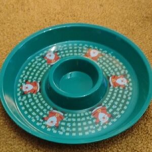 Teal Santa Holiday Platter